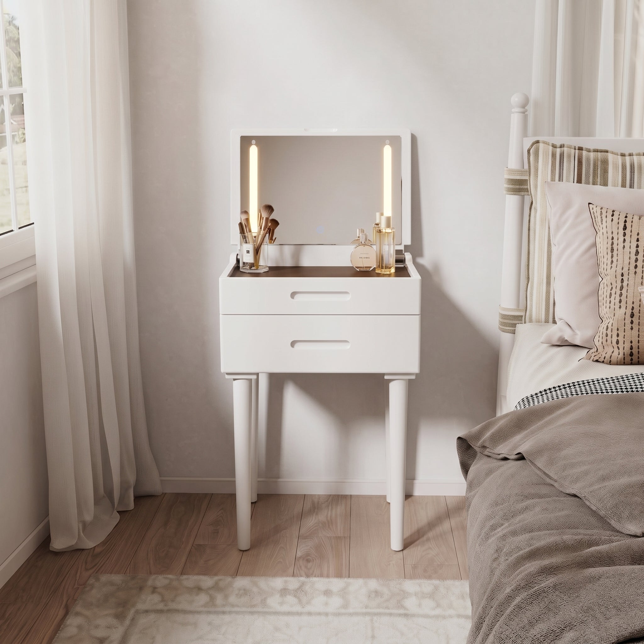 Vanity Desk with Mirror & Lights - iKaslandi