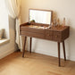 Solid Wood Makeup Vanity with Mirror & Lights (3 - 4 Drawers) - Kaslandi Furniture