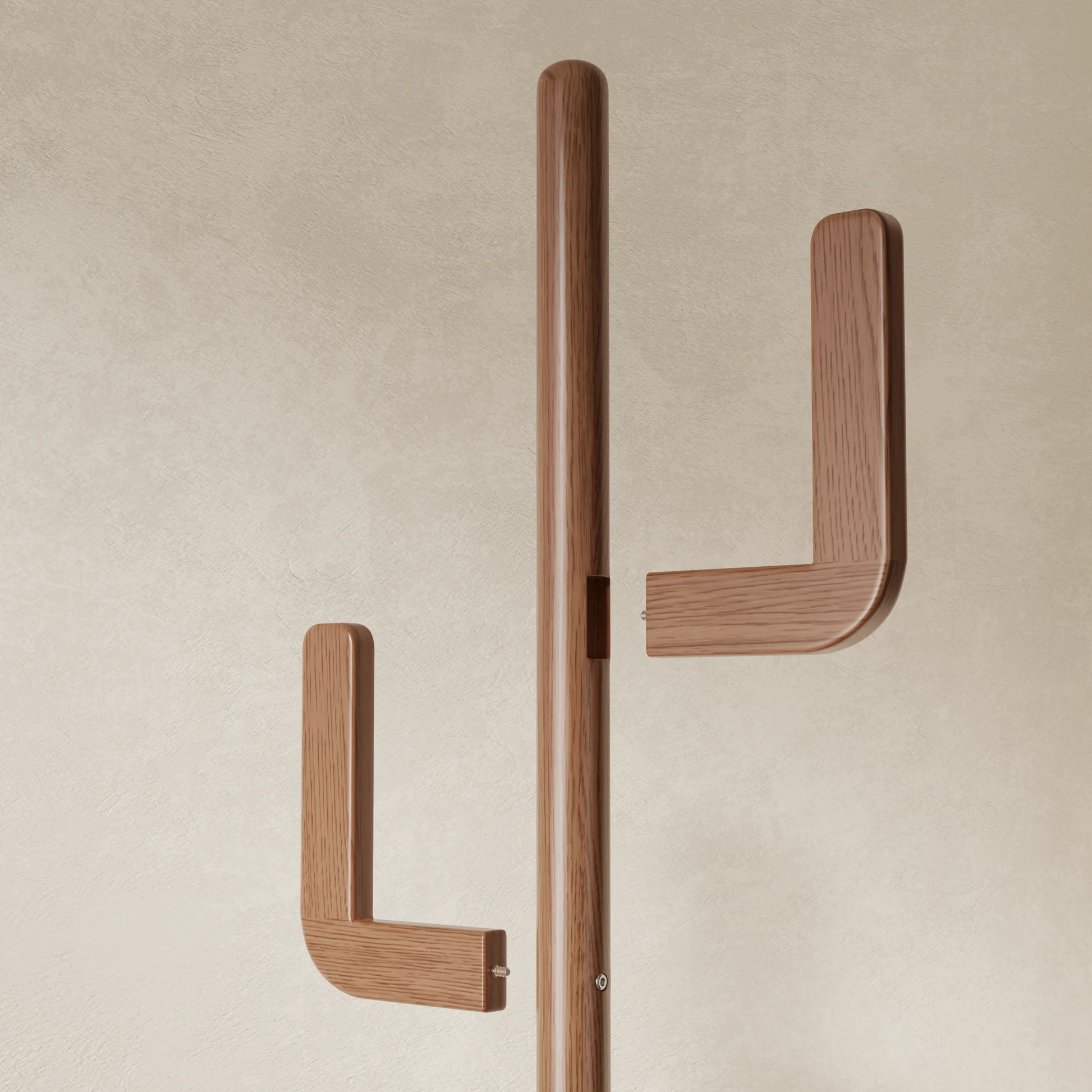 Solid Wood Cactus Coat Rack Stand – Modern Freestanding Coat Tree - Kaslandi Furniture