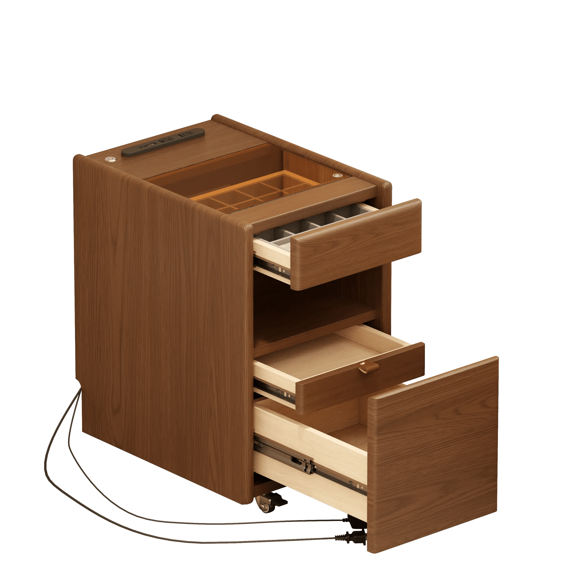 Smart Nightstand with Hidden Secret Drawer, Jewelry Storage & USB Charging - iKaslandi