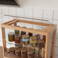 Solid Wood Bread Display Cabinet with Glass Door & Drawer