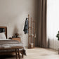 360° Rotating Solid Wood Coat Rack with Shelves - iKaslandi