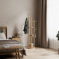 360° Rotating Solid Wood Coat Rack with Shelves - iKaslandi