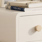 3-Drawer Nightstand with Rounded Corners | Cream White