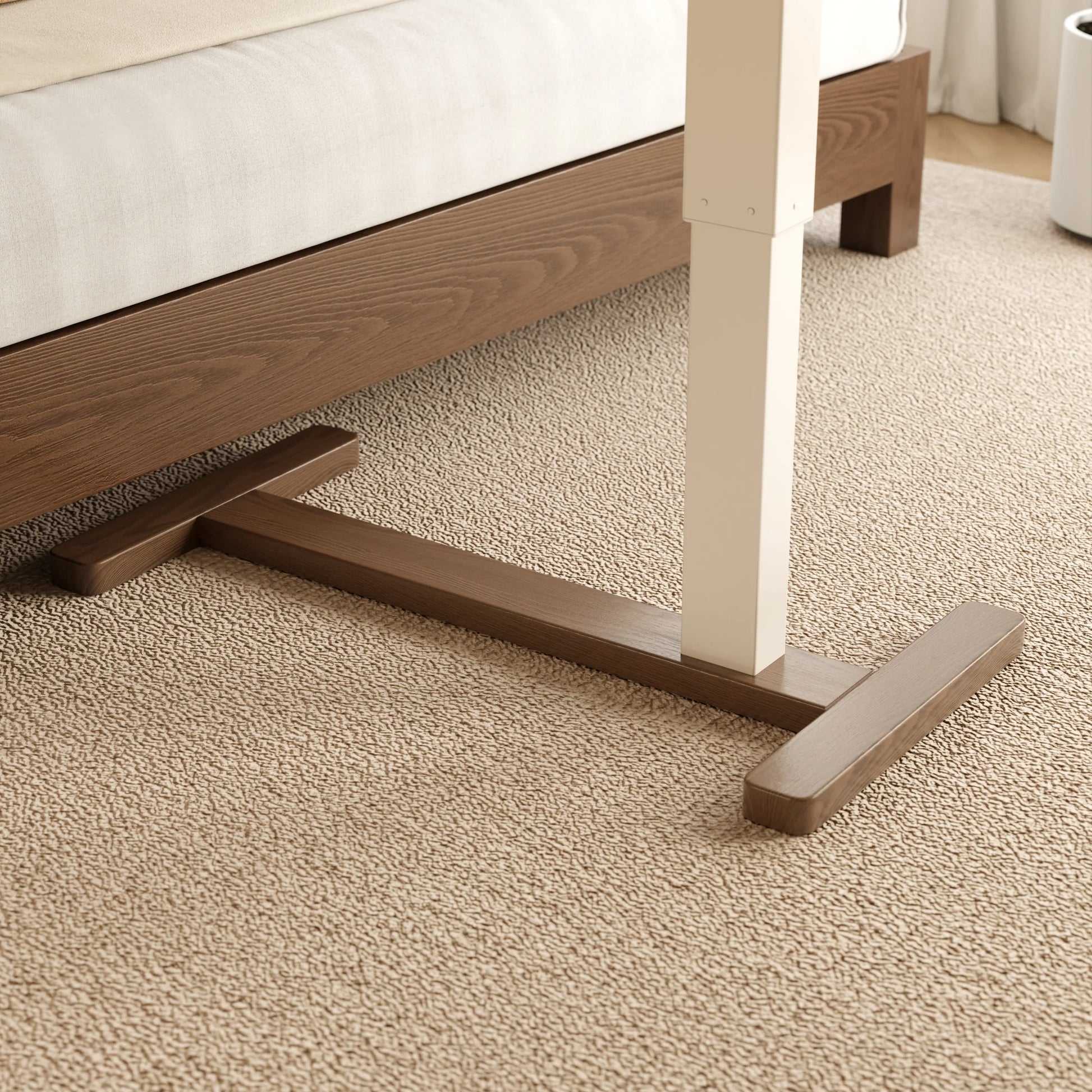 Adjustable Solid Wood Overbed Table - Kaslandi Furniture