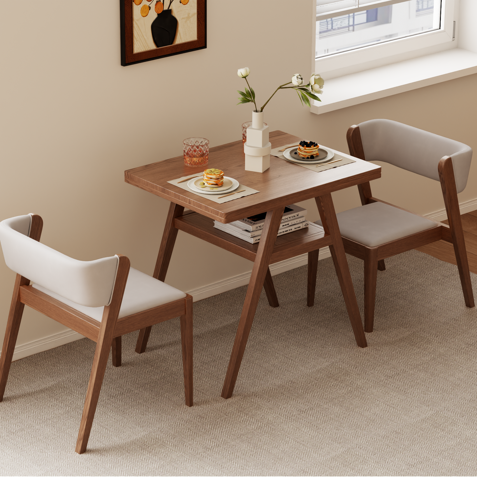 3-Piece Bistro Dining Set with Table and Chairs