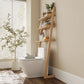 Over - the - Toilet Ladder Shelf - 3 - Tier Solid Wood Bathroom Storage - iKaslandi