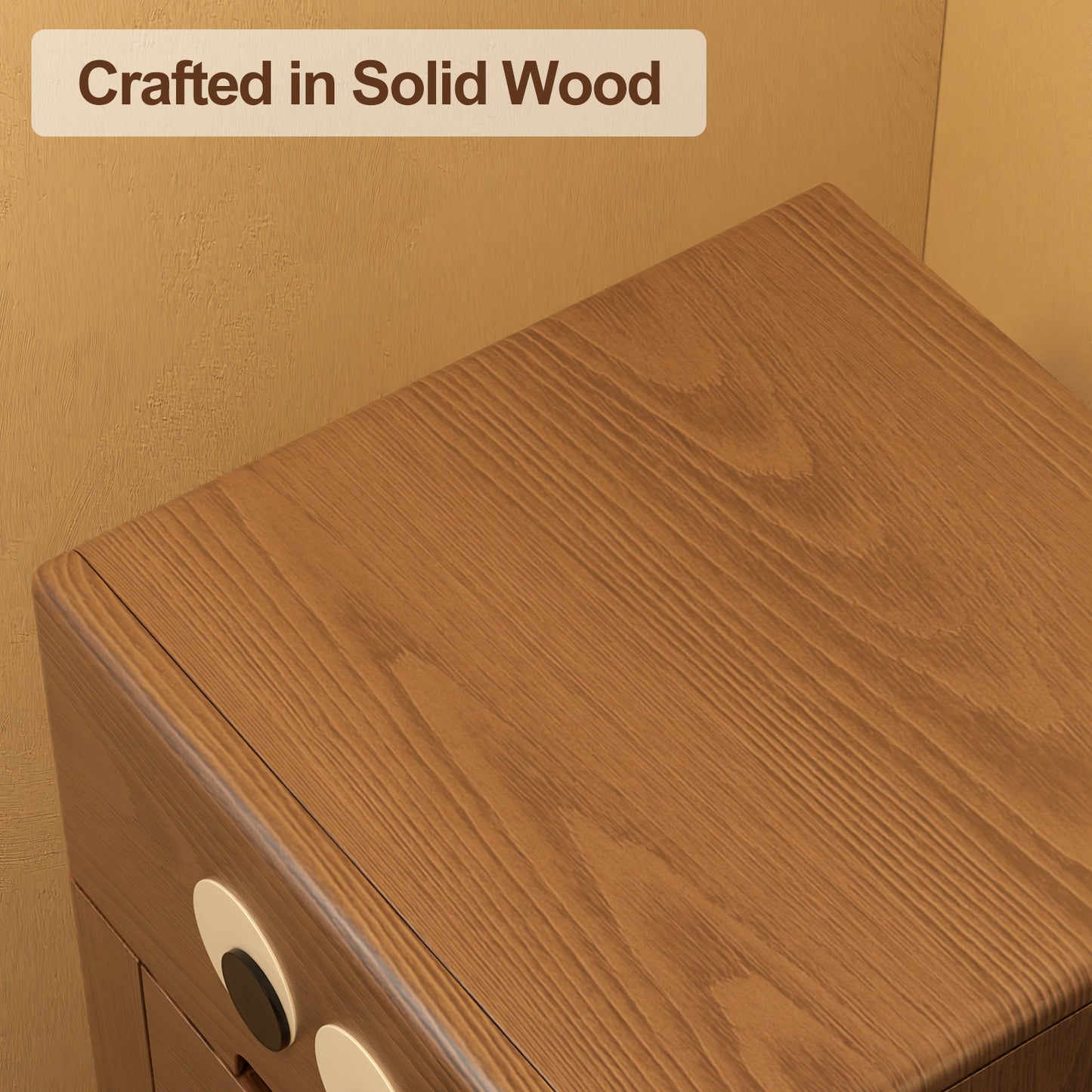Robot Nightstand,Tall Nightstand with Drawers,Solid Wood Nightstand,Mid Century Modern Nightstand,Walnut Nightstand with Storage,Adjustable Dividers,Sensor Light,Bedside Table for Living Room, Bedroom