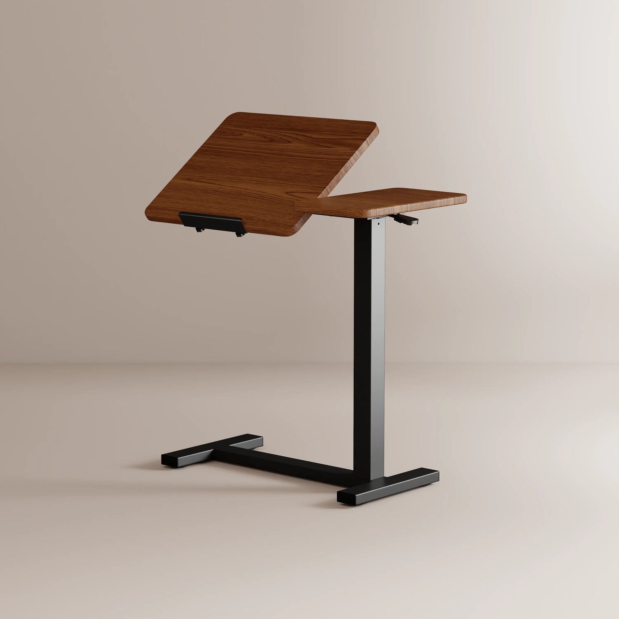 Adjustable Height Laptop Desk for Bed & Sofa – Solid Wood Tilting Top - iKaslandi