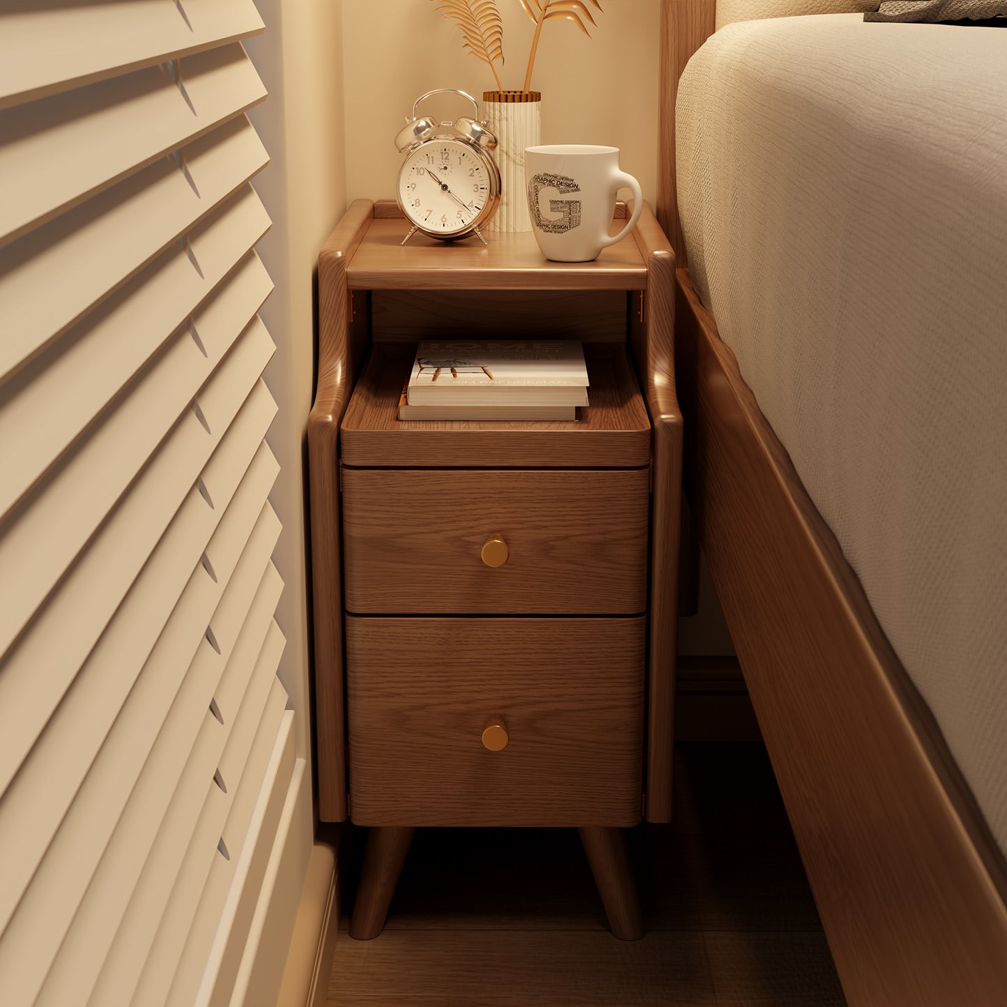Narrow Bedside Table, 11.81"W