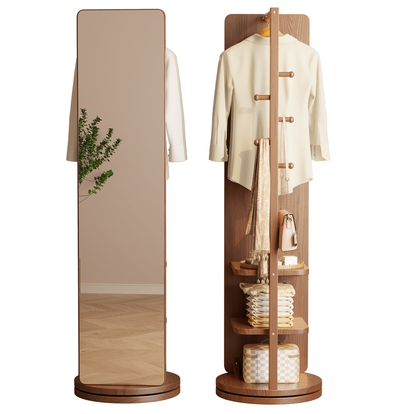 360 degree rotatable full-length mirror
