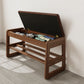Solid Wood Storage Entryway Bench with Shoe Rack & Padded Seat - iKaslandi