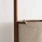 Solid Wood Coat Rack Stand with Laundry Hamper & Storage Shelf - iKaslandi