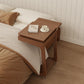 Solid Wood Rolling C - Shaped Side Table with Adjustable Top & Foldable Shelf - Kaslandi Furniture
