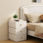 3-Drawer Nightstand with Rounded Corners | Cream White