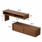 Extendable Solid Wood TV Stand with Drawers & Open Shelves — Fits 42"-90" TVs
