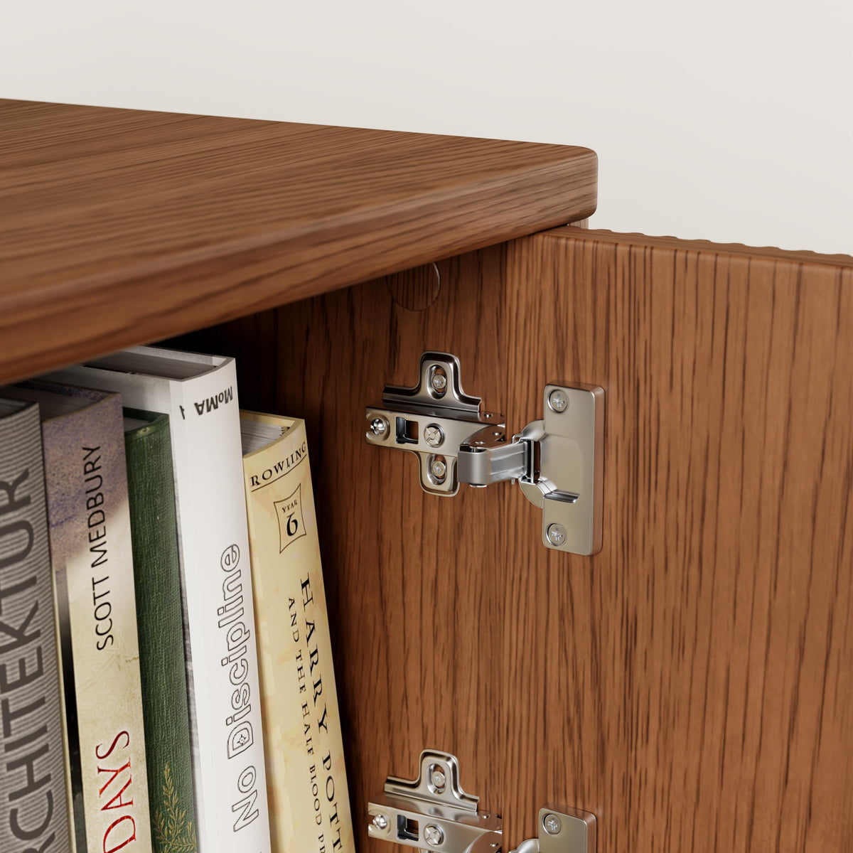 Low Profile TV Stand for TVs up to 70 Inches, Fluted Media Console with Cabinets, Drawers and Shelf - iKaslandi