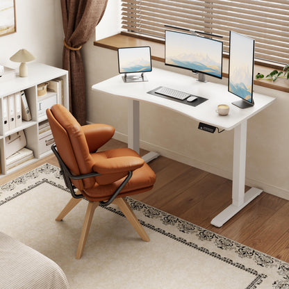Solid Wood Electric Standing Desk with LED Display and 3 Memory Presets - iKaslandi