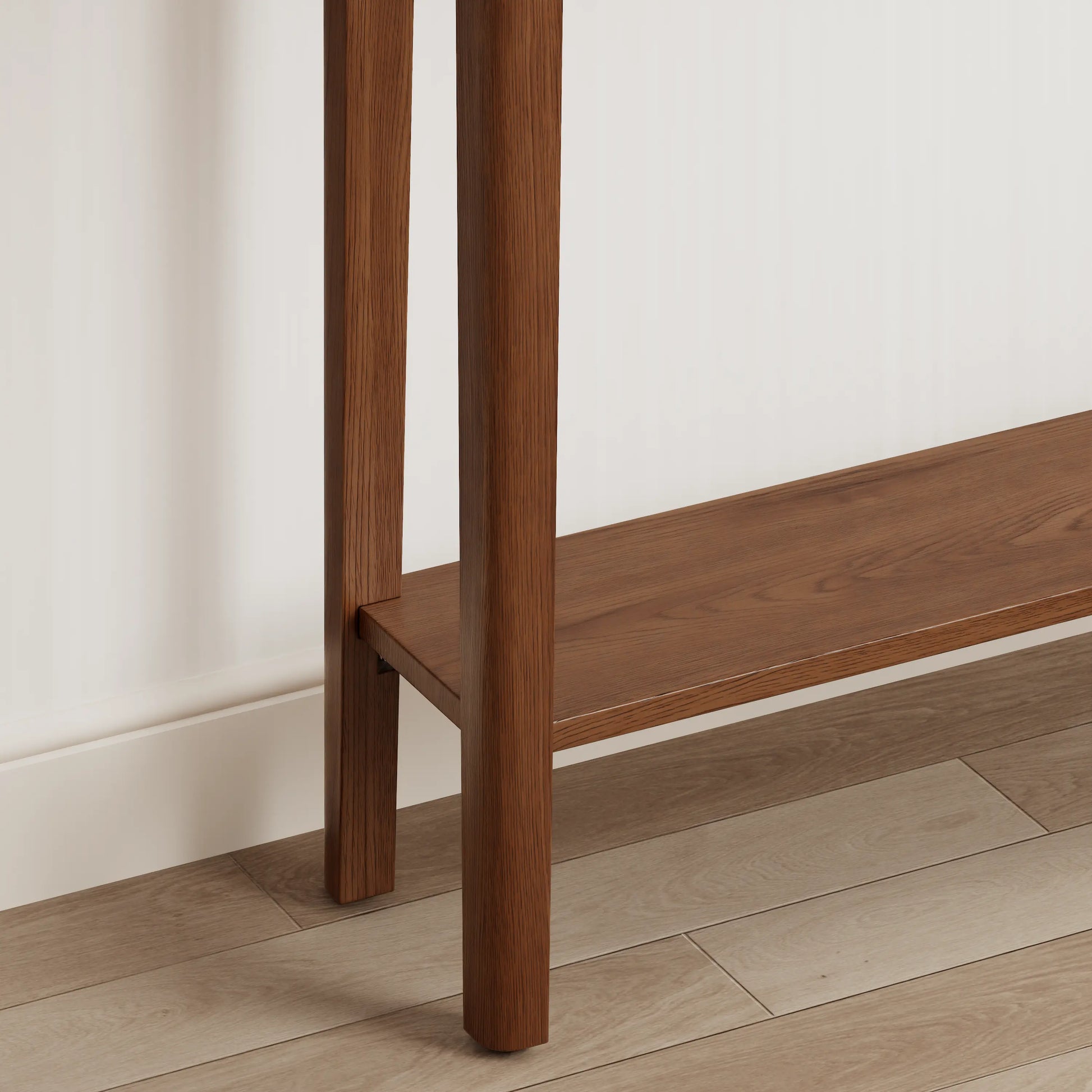 Solid Wood Entryway Console Table with Drawers and Bottom Storage Shelf - iKaslandi