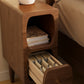 Solid Oak Wood Nightstand with Drawer | Compact Bedside Storage Cabinet for Small Spaces - Kaslandi Furniture