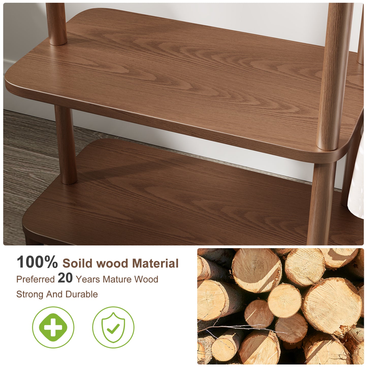 Solid Wood Clothes Rack