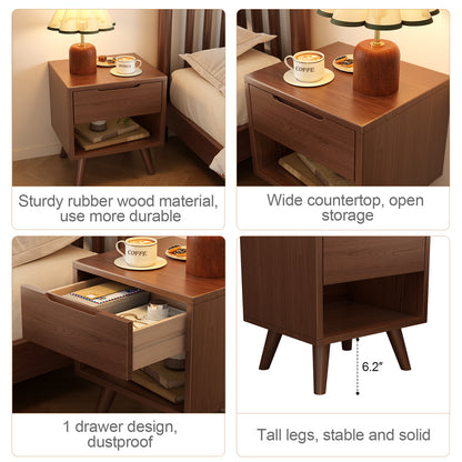 Walnut Modern Nightstand