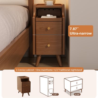 Narrow Bedside Table, 11.81"W