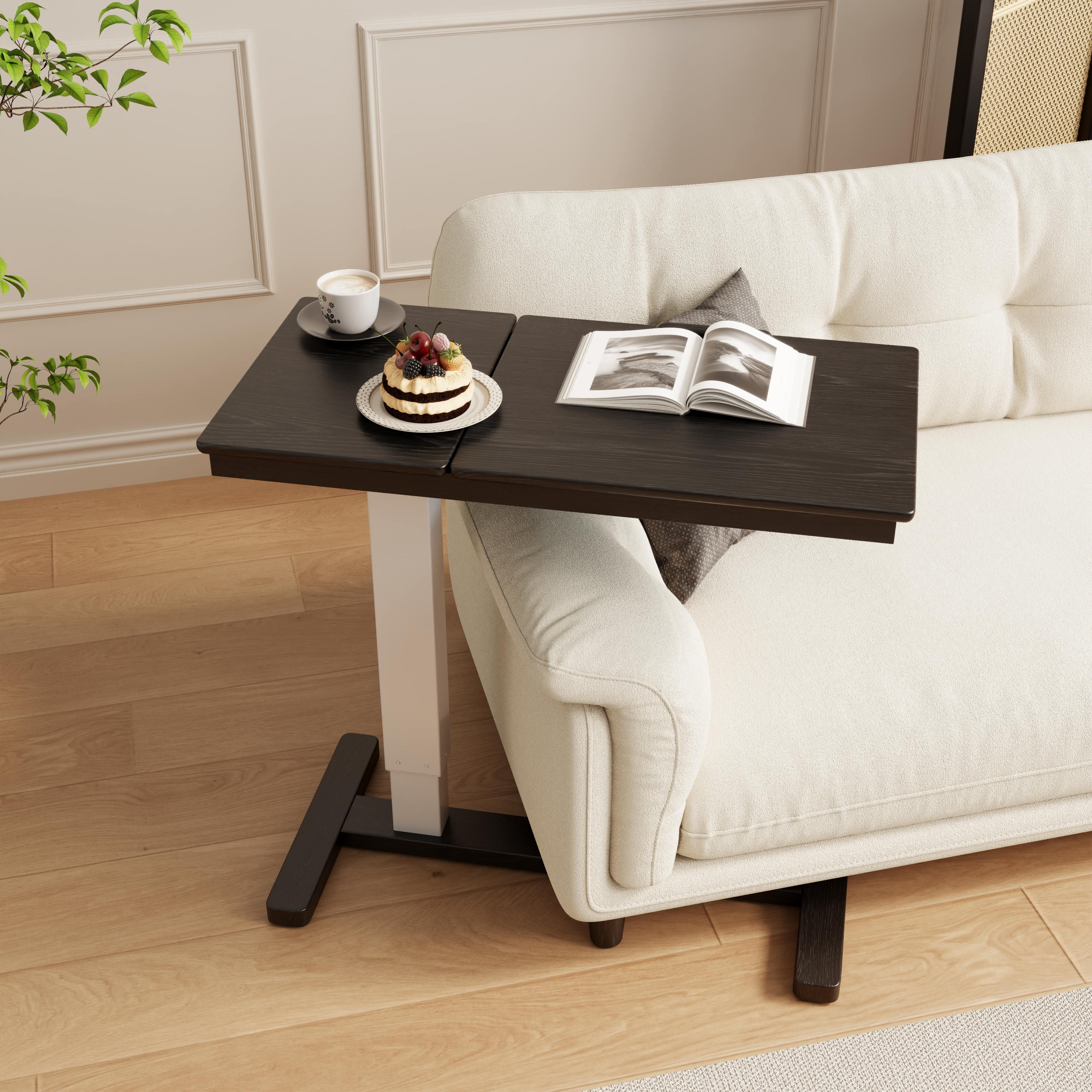 Adjustable Solid Wood Overbed Table