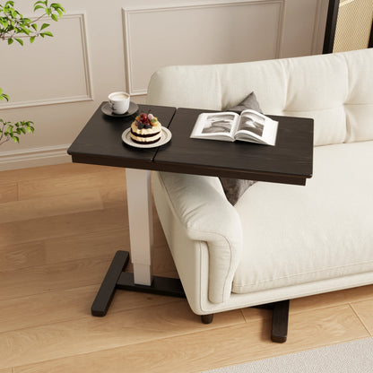 Dimension diagram for the walnut adjustable overbed table