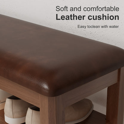 3-Tier Leather Shoe Bench