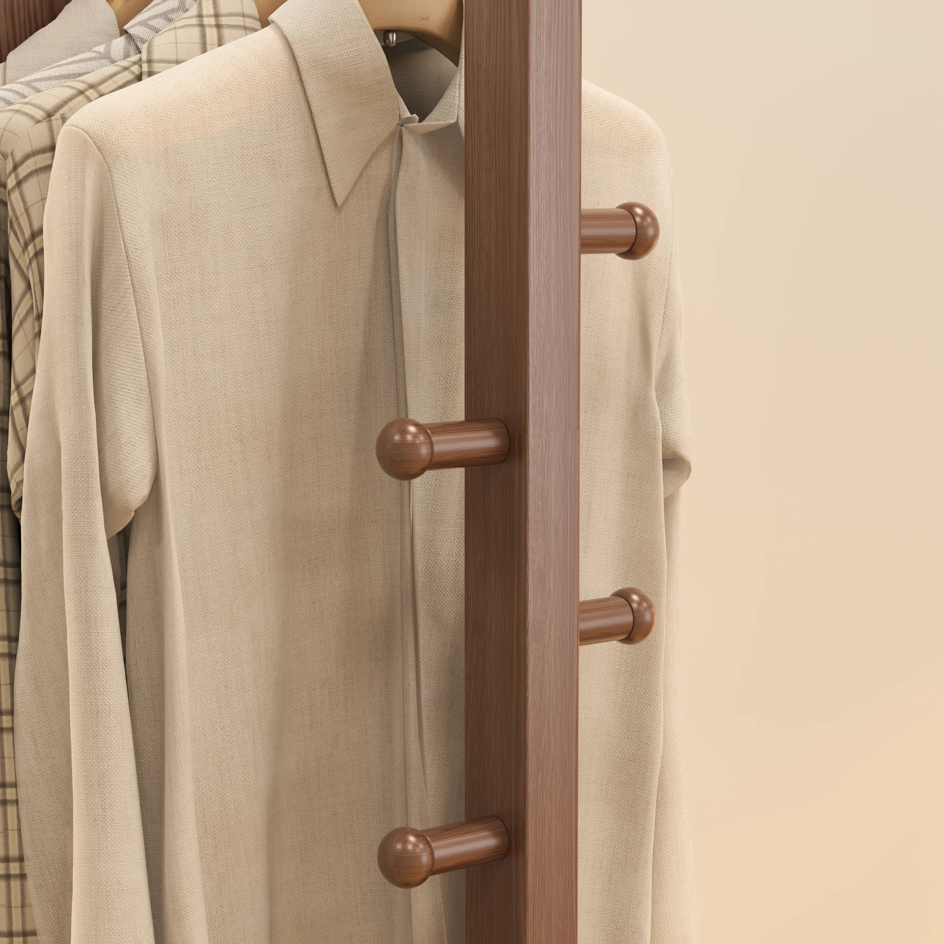 360° Rotating Floor Mirror with Clothes Rack & Shelves - iKaslandi