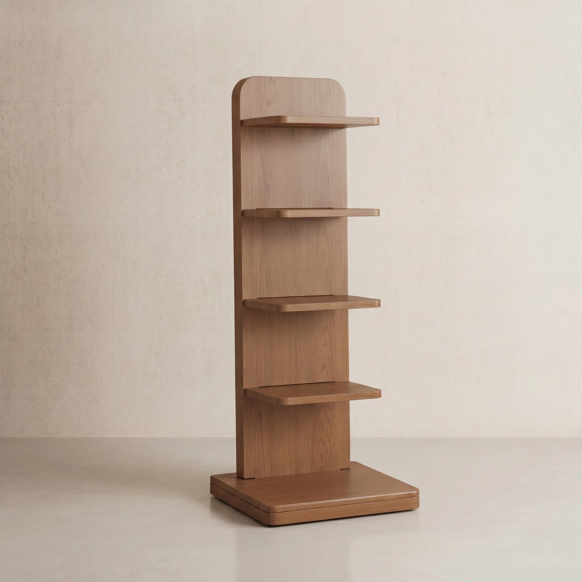 5-Tier Solid Wood Bookshelf – Narrow Space-Saving Storage - iKaslandi