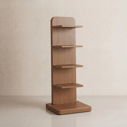 5-Tier Solid Wood Bookshelf – Narrow Space-Saving Storage - iKaslandi