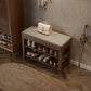 Solid Wood Entryway Shoe Bench with Storage Drawer & 2 - Tier Shelf - Kaslandi Furniture