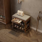 Solid Wood Entryway Shoe Bench with Storage Drawer & 2 - Tier Shelf - Kaslandi Furniture