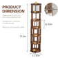 Rotating Solid Wood Bookshelf with Brake Wheels – Adjustable 1-6 Tier Swivel Bookcase for Home & Study