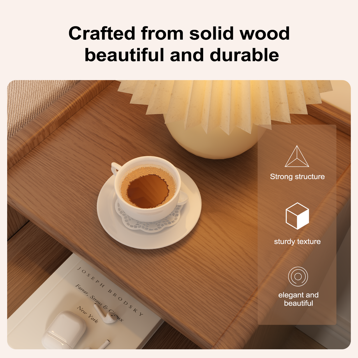 Solid Wood Bedside Table