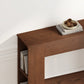 Walnut Console Table with Side Storage Shelves - iKaslandi