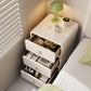 3-Drawer Nightstand with Rounded Corners | Cream White