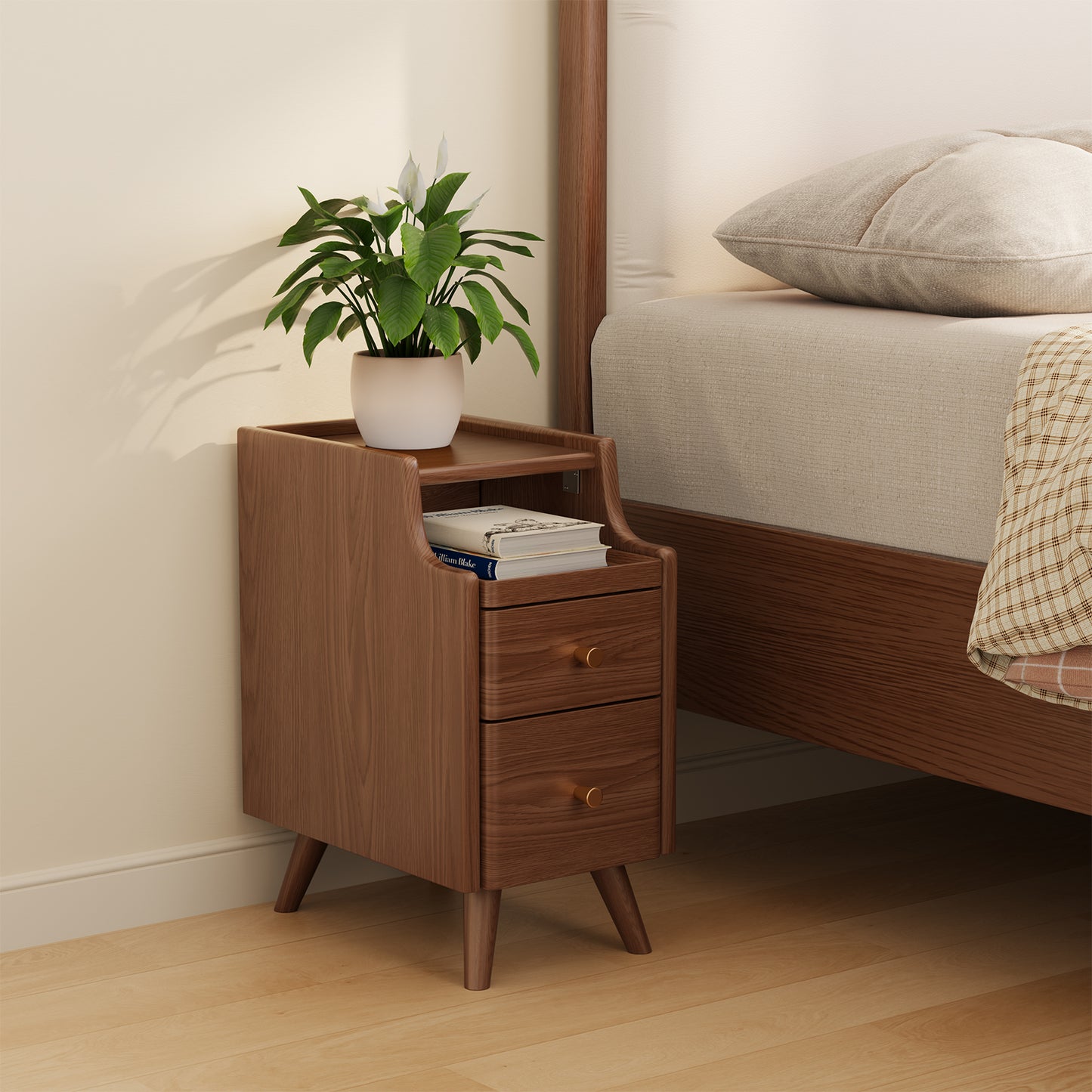 Narrow Bedside Table, 11.81"W