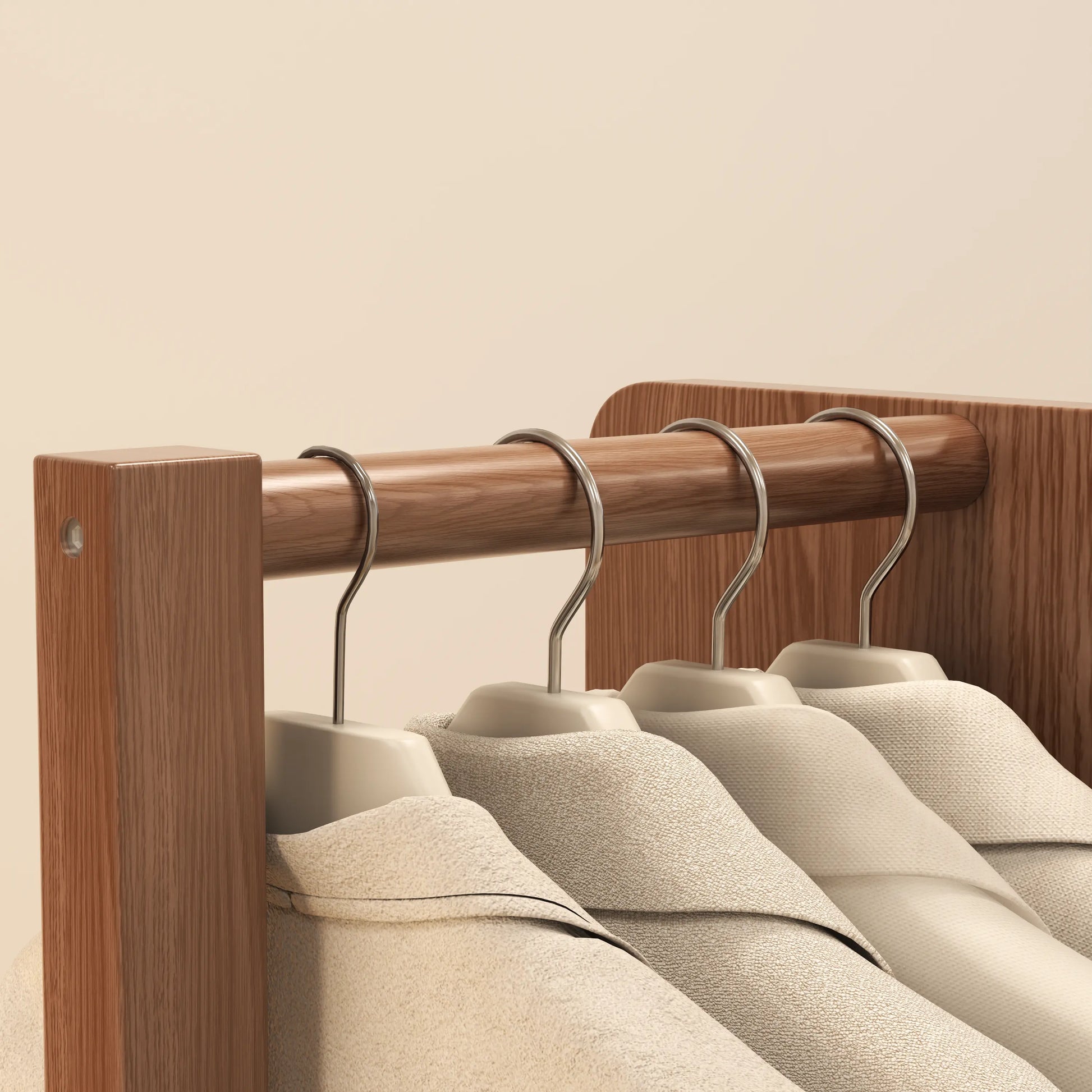 360° Rotating Floor Mirror with Clothes Rack & Shelves - iKaslandi