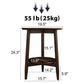 Round Solid Wood Side Table with Storage Shelf - iKaslandi