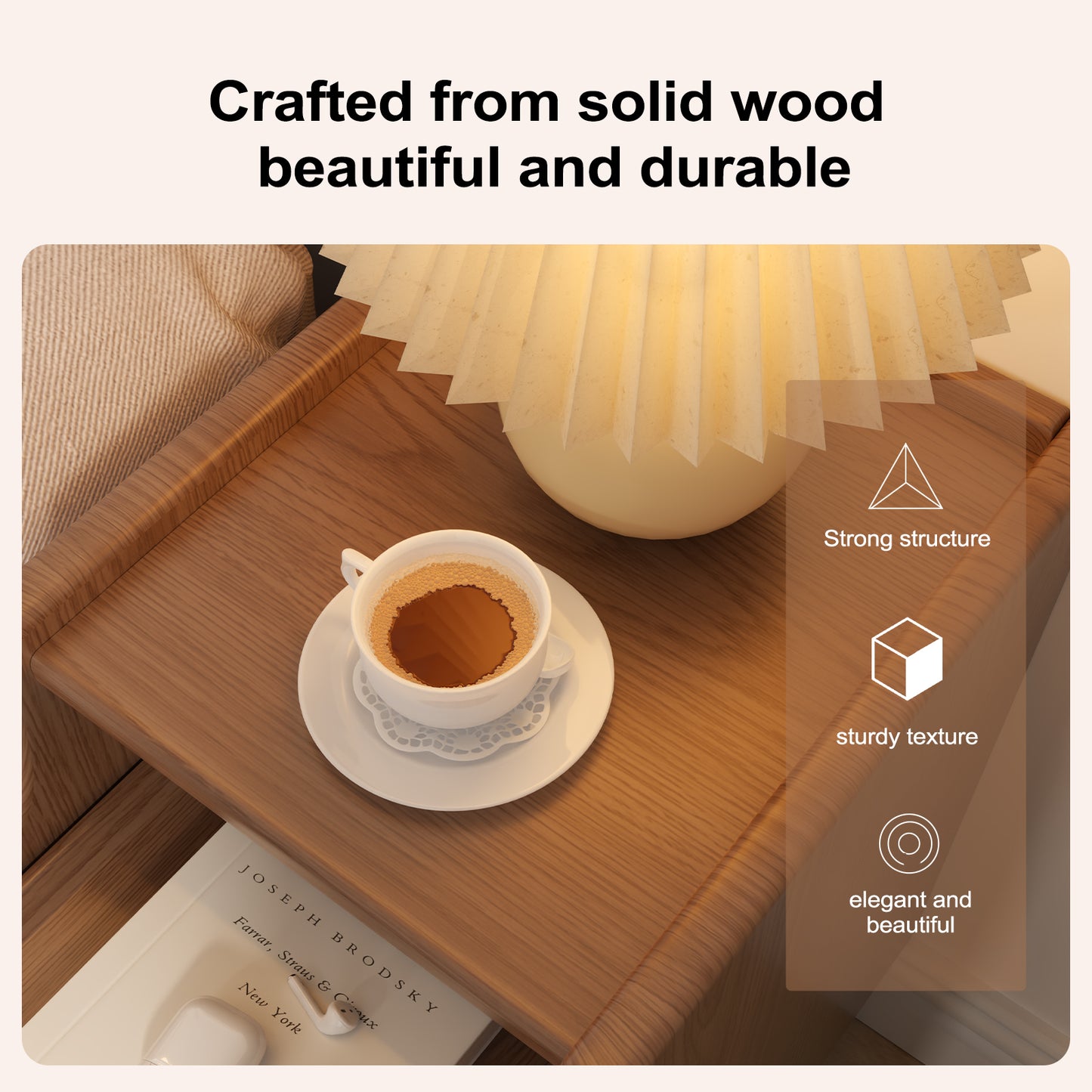 Narrow Bedside Table, 11.81"W