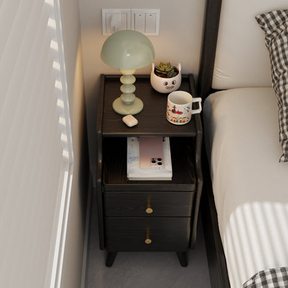 Narrow bedside table, solid wood bedside table with drawers, narrow edge small bedside table in the bedroom, simple and modern bedroom storage cabinet