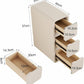Modern Solid Wood Nightstand with 3 Hidden Handle Drawers - iKaslandi