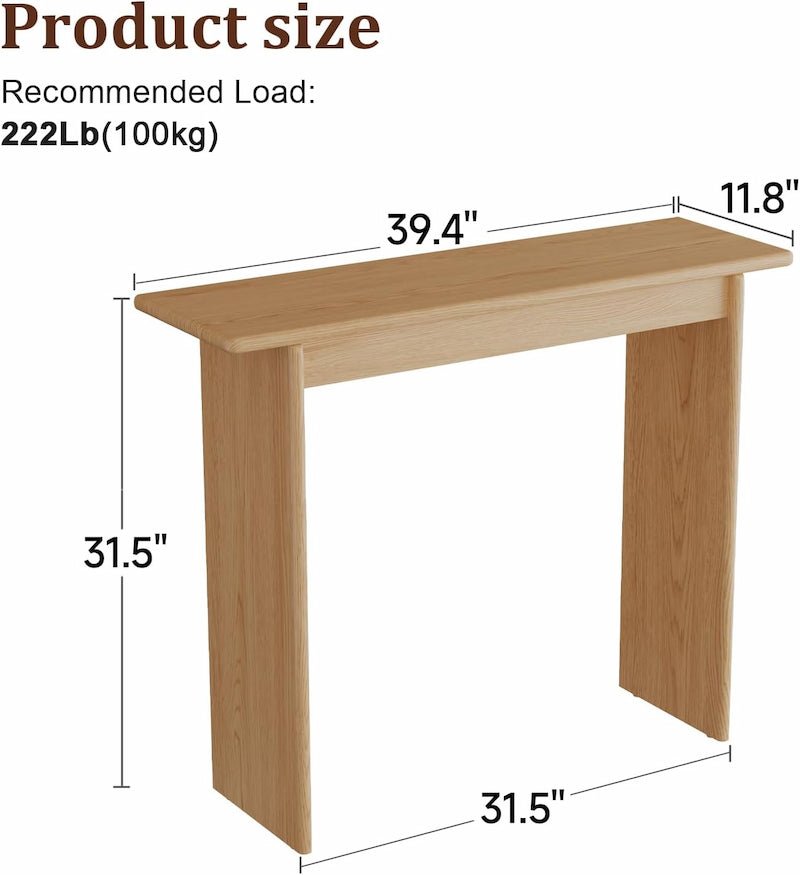 Solid Rubberwood Console Table | Mid-Century Modern Entryway Table - iKaslandi