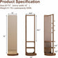 360° Rotating Floor Mirror with Clothes Rack & Shelves - iKaslandi