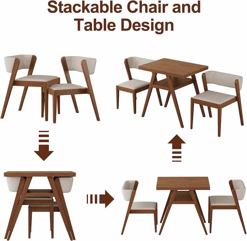 3-Piece Bistro Dining Set with Table and Chairs - iKaslandi