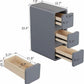 Modern Solid Wood Nightstand with 3 Hidden Handle Drawers - iKaslandi