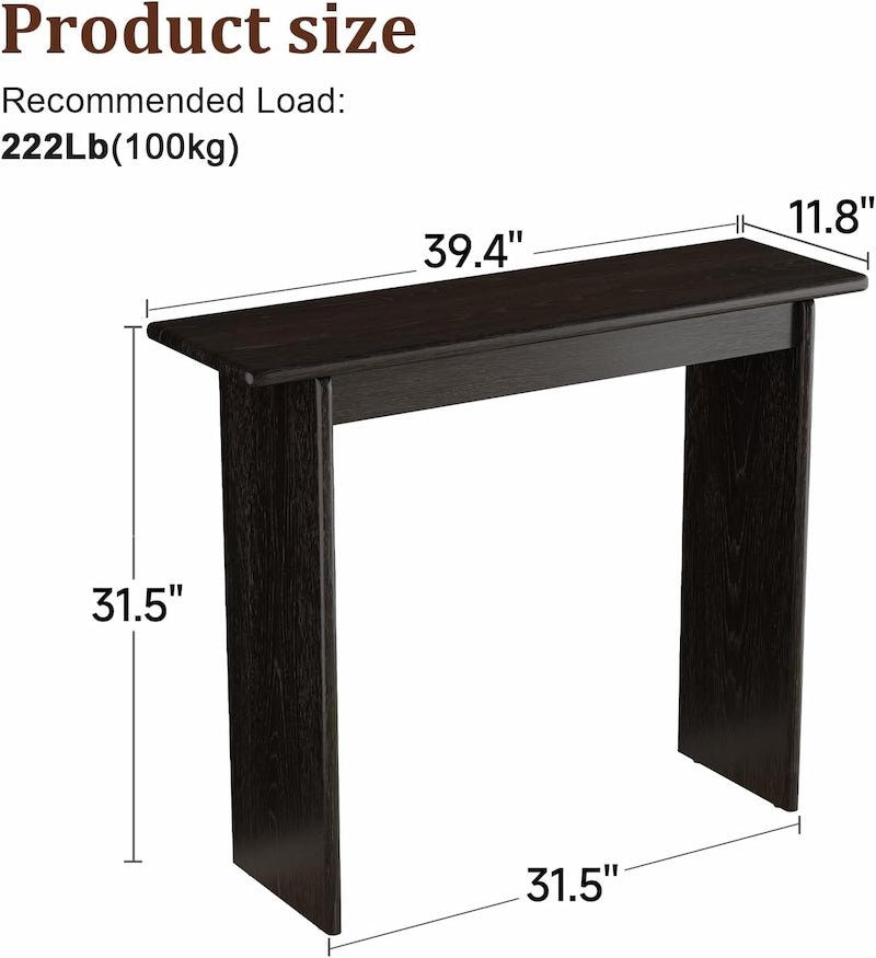 Solid Rubberwood Console Table | Mid-Century Modern Entryway Table - iKaslandi